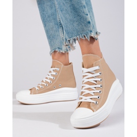 Shelovet beige high platform sneakers 2