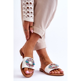 PE1 Moderiktiga sandaler för kvinnor med dekoration Vit Halsey 2