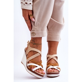 Kilsandaler med beige ränder Ellen 1