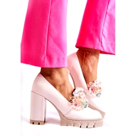 PA2 Eleganta pumps med prydnad Vanlig ljusrosa Caterine 2