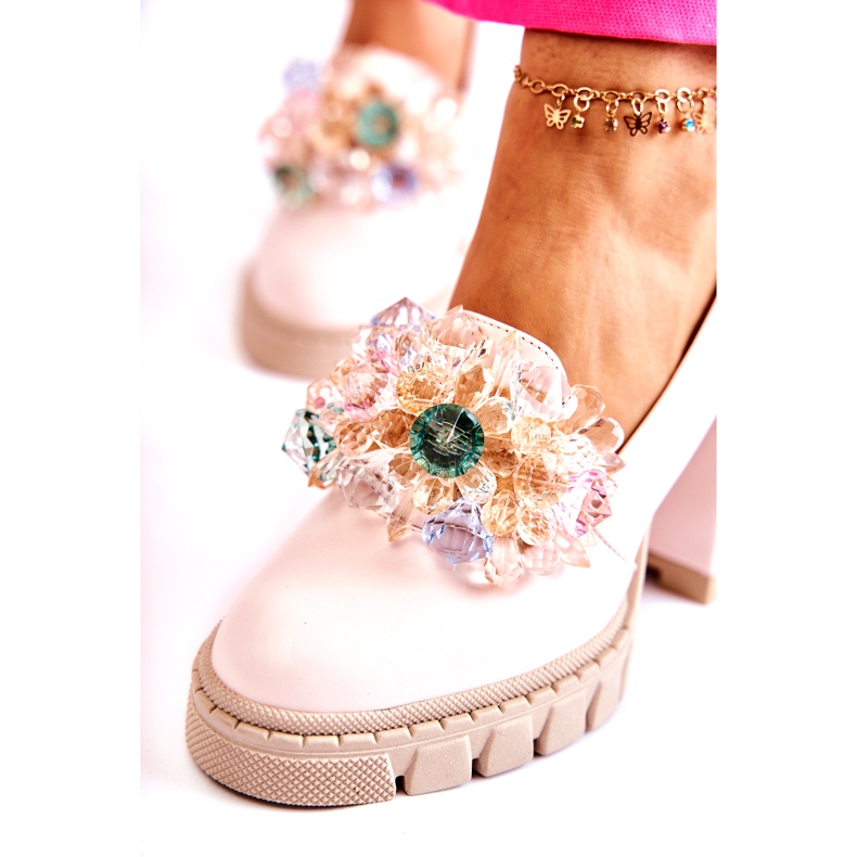 PA2 Eleganta pumps med prydnad Vanlig ljusrosa Caterine 1