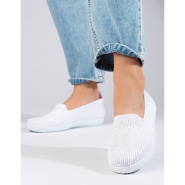 Slip-on sneakers i textil för kvinnor Shelovet vit 1