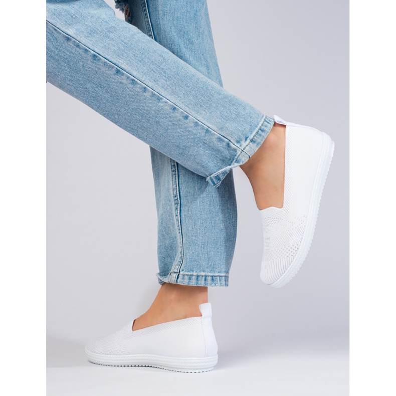 Slip-on sneakers i textil för kvinnor Shelovet vit 2