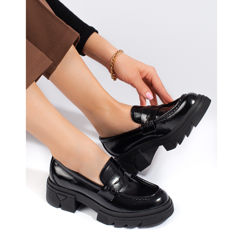 Svarta klassiska Shelovet plattformsmockasiner 2