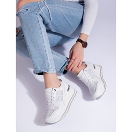 Shelovet wedge sneakers för kvinnor vita 1