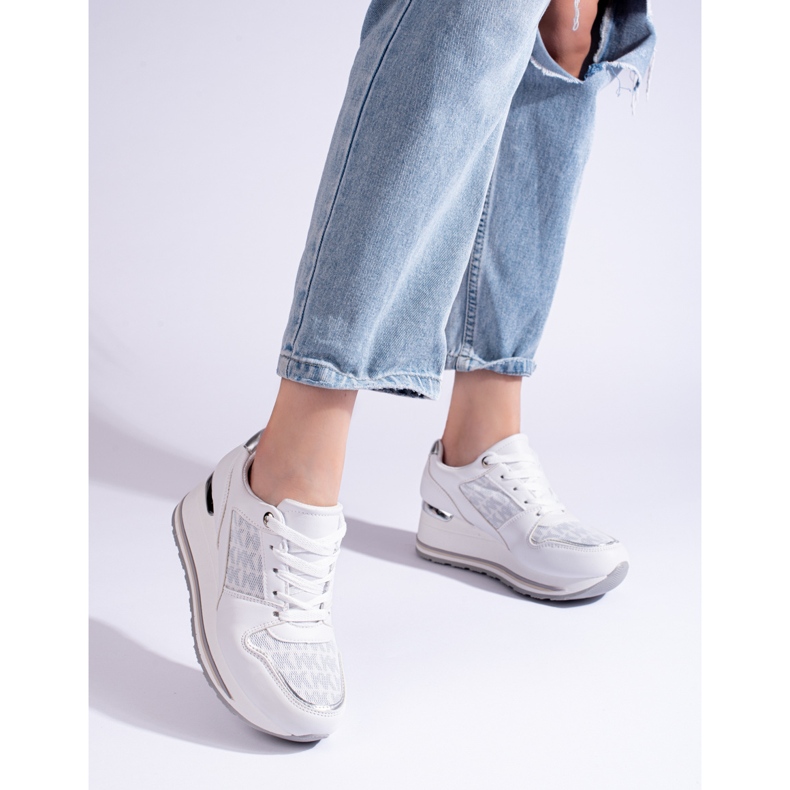 Shelovet wedge sneakers för kvinnor vita 2