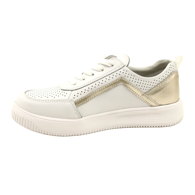 Vit och guld Sneakers i läder Evento 23PB08-5389 2