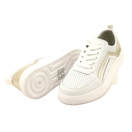 Vit och guld Sneakers i läder Evento 23PB08-5389 5