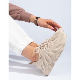 Sneakers från Shelovet i beige tyg för kvinnor 1