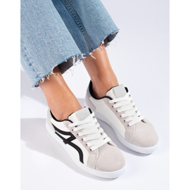 Vita och gråa Shelovet sportskor för kvinnor 1