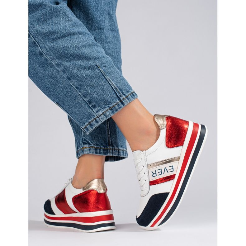 Shelovet Chunky Sole Sneakers Vita &amp; Marinblå 2