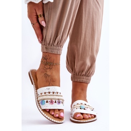 Kvinnors flätade utsmyckade tofflor Vita Millano 1