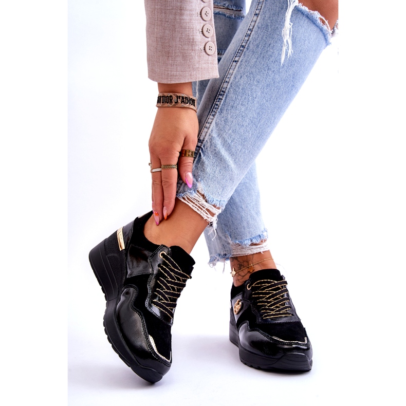 S.Barski Sportskor i läder, dam, svart Rebeca 2