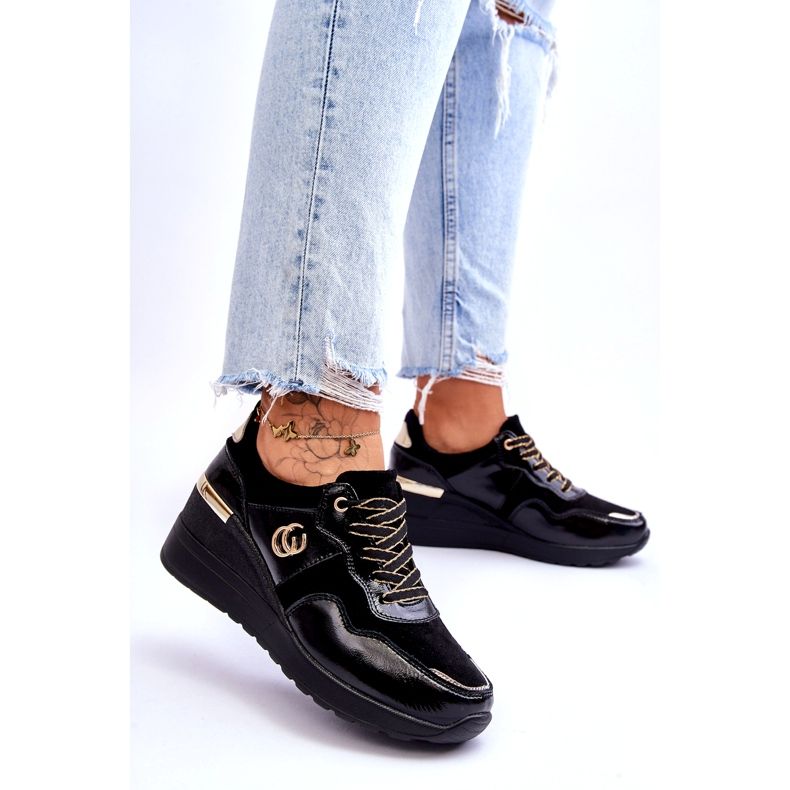 S.Barski Sportskor i läder, dam, svart Rebeca 3