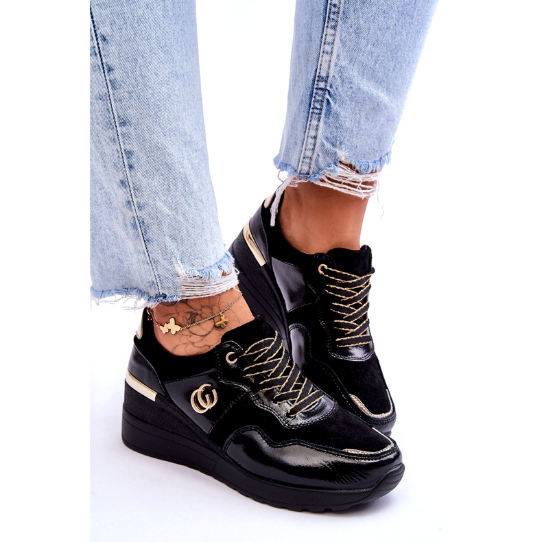 S.Barski Sportskor i läder, dam, svart Rebeca 5