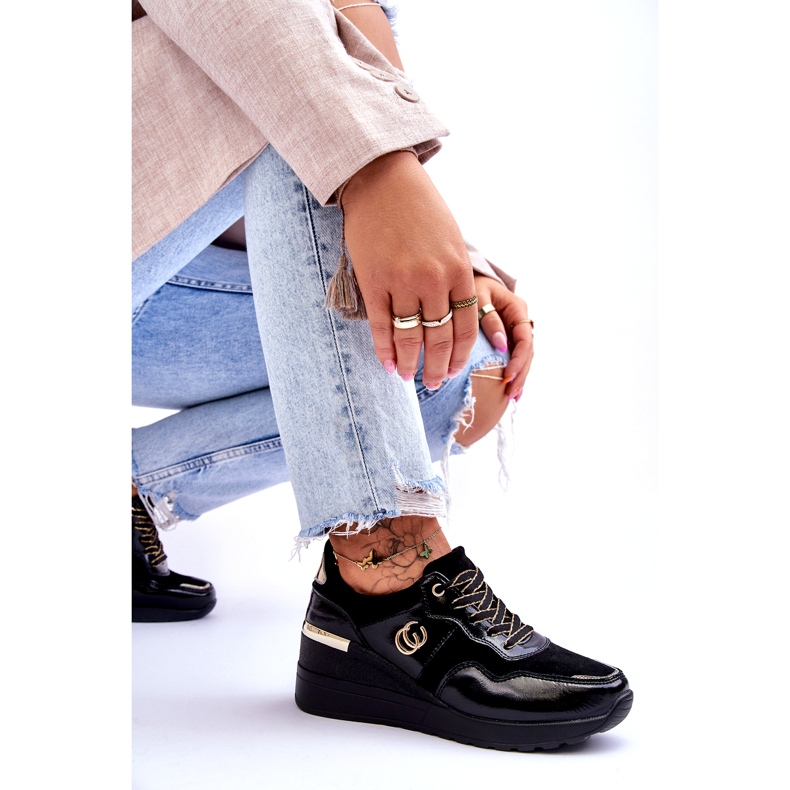 S.Barski Sportskor i läder, dam, svart Rebeca 6