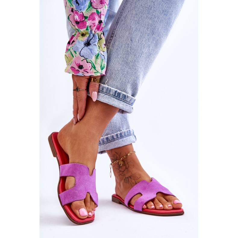 PS1 Klassiska mockatofflor för kvinnor Lila Evana violett 2