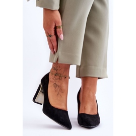 Klassiska mockaklackpumpar Black Elizabeth svart 1