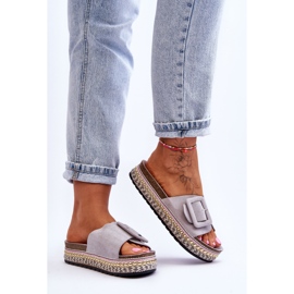 Damsandaler På En Dekorerad Plattform Grå Joyce 2