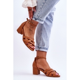 PS1 Bekväma Camel Camelia sandaler med låg klack brun 4