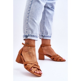 PS1 Bekväma Camel Camelia sandaler med låg klack brun 3