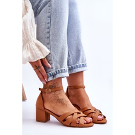 PS1 Bekväma Camel Camelia sandaler med låg klack brun 6