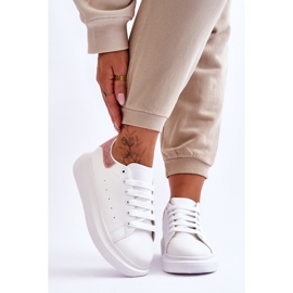 Sportskor för kvinnor på glittrande vit-rosa plattform Eliso 1