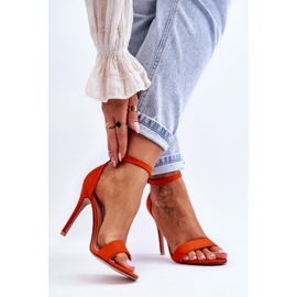 Orange Liberty sandaler med hög klack 2