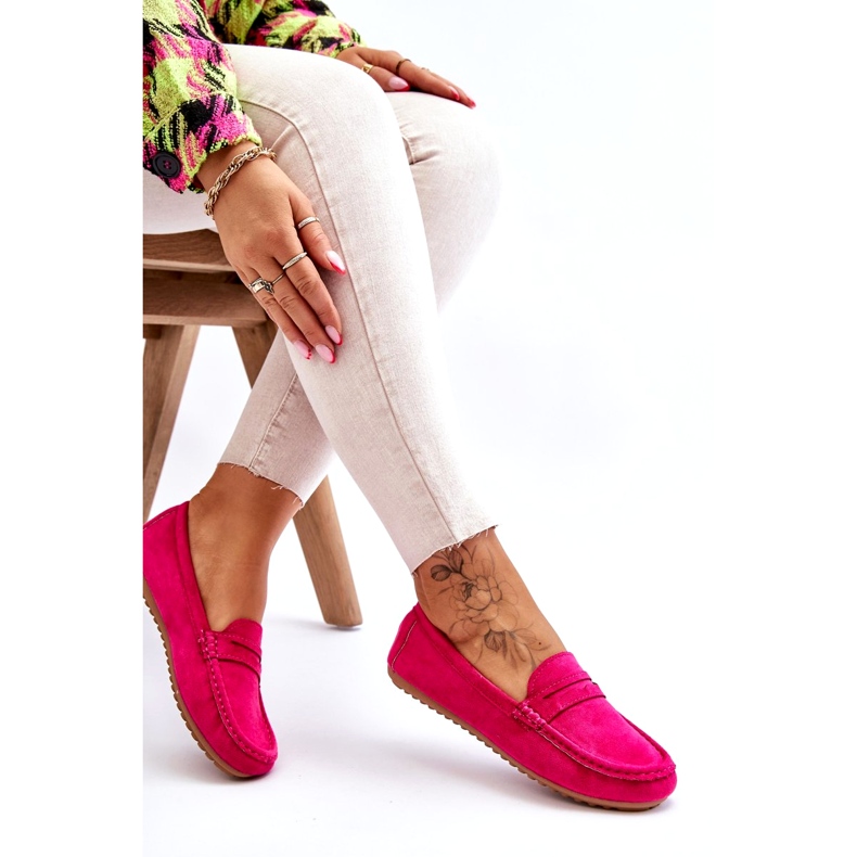 Klassiska Loafers i mocka för kvinnor Fuchsia Ivana rosa 3