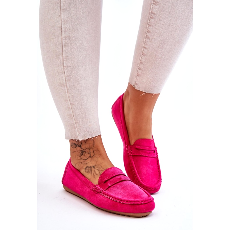 Klassiska Loafers i mocka för kvinnor Fuchsia Ivana rosa 2