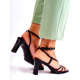 Kvinnors målade svarta sandaler svarta 3