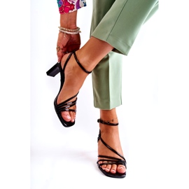 Kvinnors målade svarta sandaler svarta 2