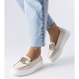 Venezia Beige mockasiner med tjock sula från Vinceza 1