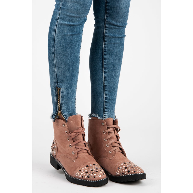 Ideal Shoes Mockanarbetare rosa 1