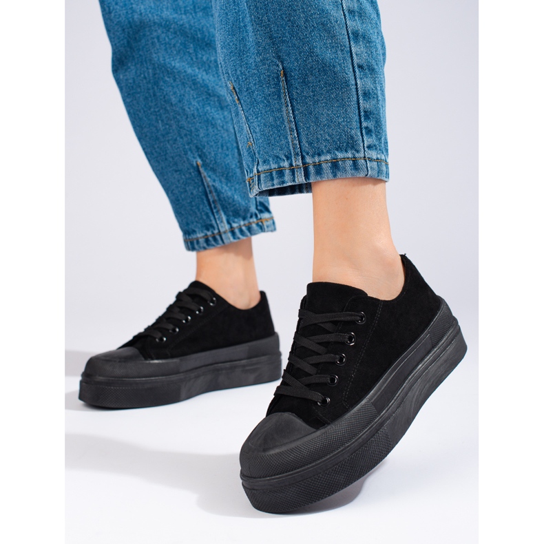 High platform sneakers svarta Shelovet 1