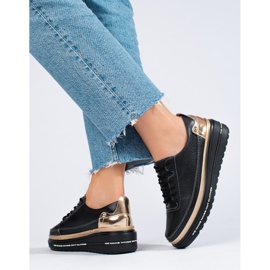 Shelovet sportskor i svart läder 2