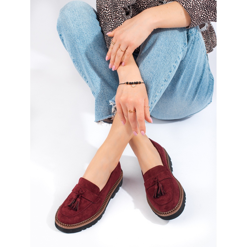 Vinceza rödbrun mocka tofs loafers 1