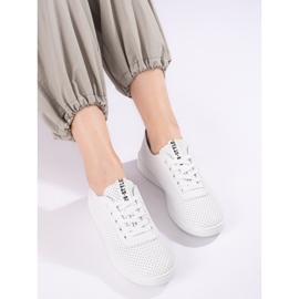 Genombrutna vita Shelovet sneakers för kvinnor 1
