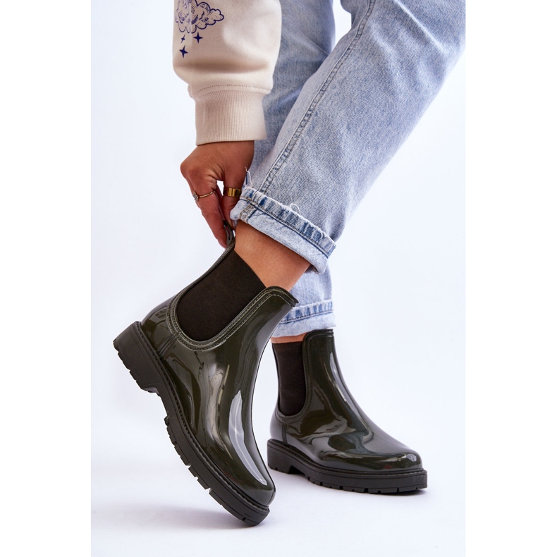 BM Dam Slip On Galoscher Chelsea Boots Mörkgrön Larone 2