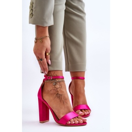 Satin högklackade sandaler Fuchsia Linsy rosa 1