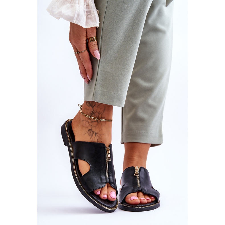 Lemar Damtofflor med dekorativ dragkedja Svart Clarence 1