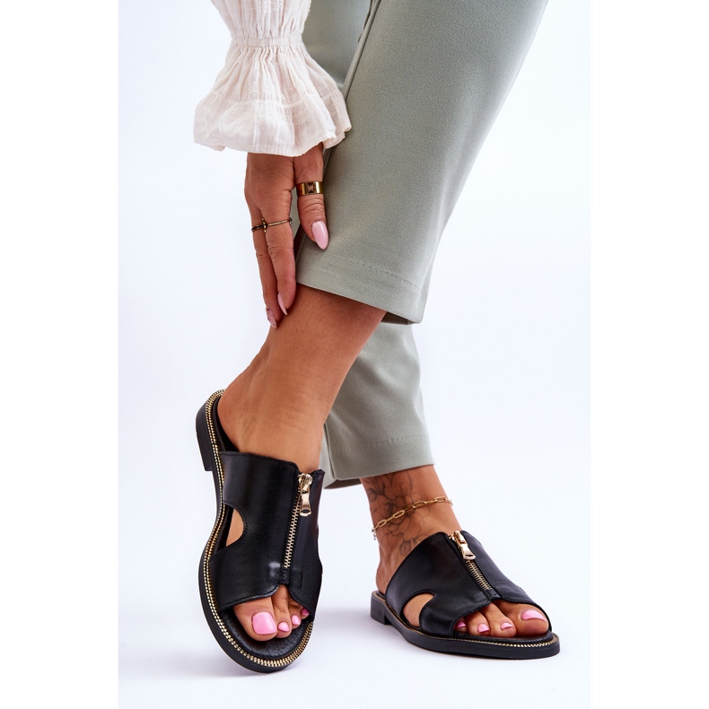 Lemar Damtofflor med dekorativ dragkedja Svart Clarence 2