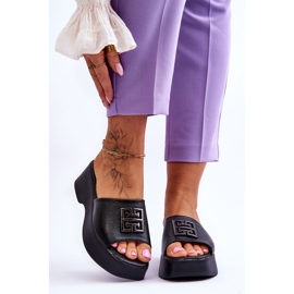 Lemar Lädertofflor för kvinnor med utsmyckningar Svart Renna 1