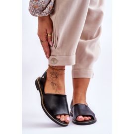 Lemar Alivia Svart Läder Slip On Sandaler 1