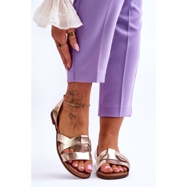 Zazoo Bekväma guld Kayla Läder Slip-On sandaler gyllene 1