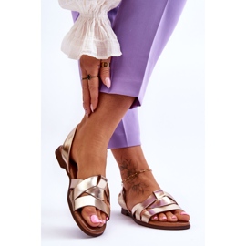 Zazoo Bekväma guld Kayla Läder Slip-On sandaler gyllene 2