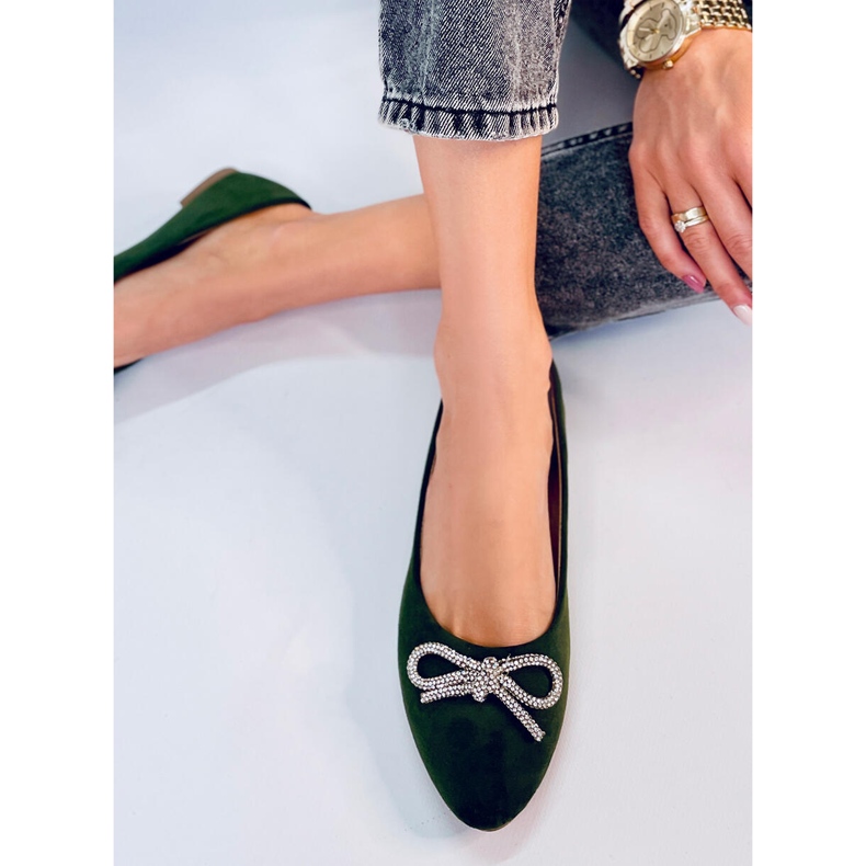 Ballerinor med Batten Green Mandeltå grön 2