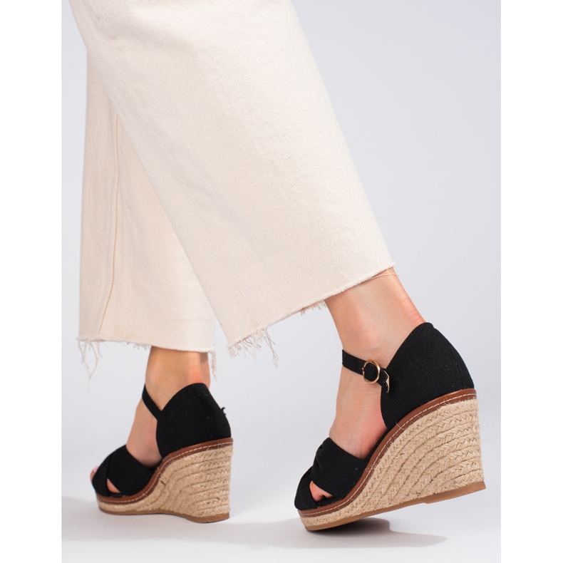 Shelovet svarta espadrillesandaler 2