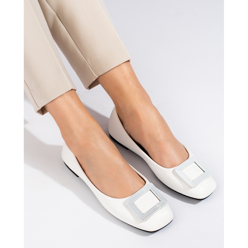 Vita ballerinor för kvinnor med Shelovet-dekoration 1