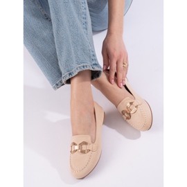 Bekväma Shelovet loafers i beige mocka 1